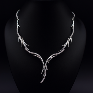 White Ziron Stones  Bridal Necklace