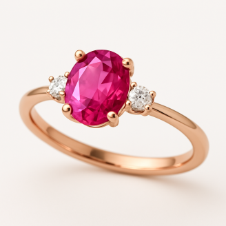 Pink And White Zircon Stones Ring