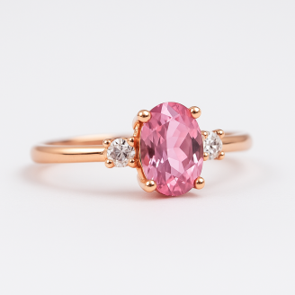 Light Purple And White Zircon Stone Ring