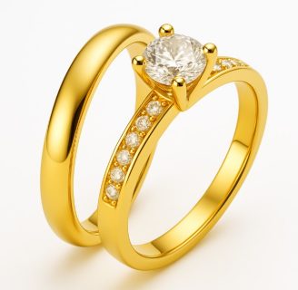 White Zircon Stones  Engagment And Wedding Rings