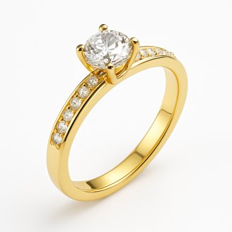 White Zircon Stone Gold Ring