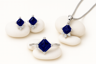 Blue And White Zircon Stones Full Set