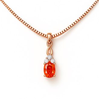 Red And White Zircon Stone  Pendent With Chain