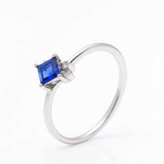 Dark Blue And White Zircon Stone  Ring