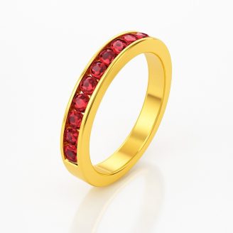 Red ziron stones ring