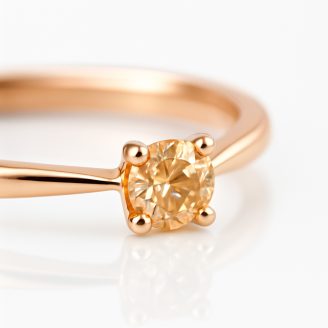 Brown zircon stone ring