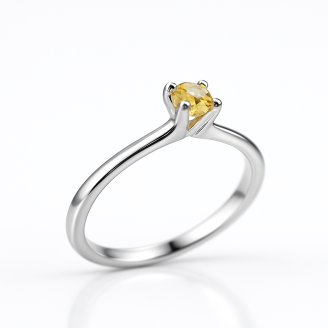 Yellow zircon stone ring