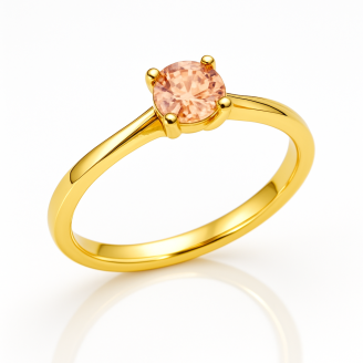 Pink zircon stones ring